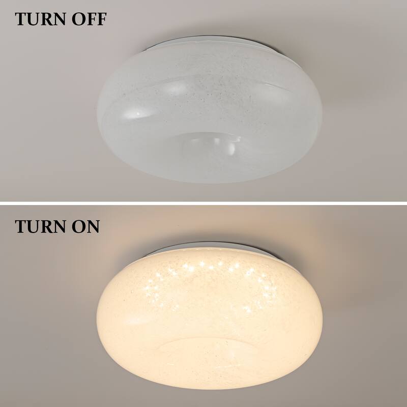 Mid Century White Glass Modern LED Flush Mount Ceiling Light