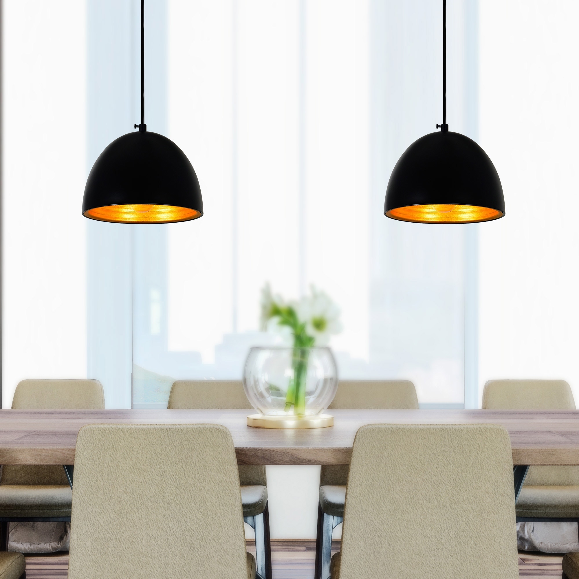 CWI Lighting Modest 1 Light 7in Black Down Mini Pendant