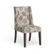 preview thumbnail 19 of 28, Geneva Wingback Hostess Chairs (Set of 2) by iNSPIRE Q Bold - Set of 2 Grey Floral Fabric