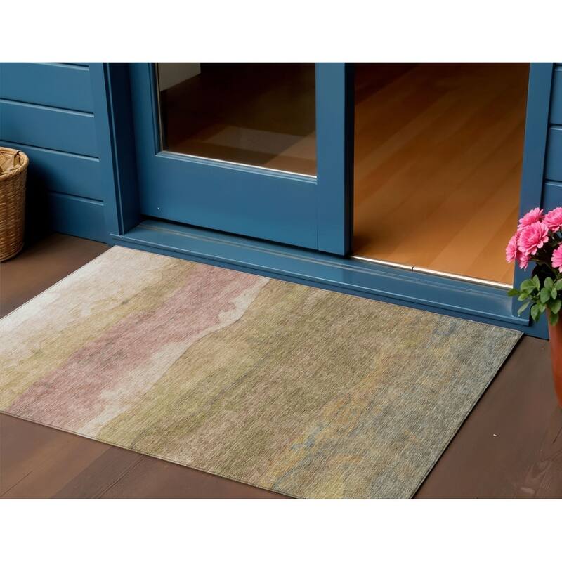 HomeRoots Abstract Modern Rectangle Outdoor Rug - 3' x 5'