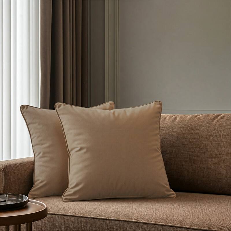 A1HC Set of 2 Luxurious Fine Soft Velvet Throw Pillow Covers Only, For Sofas, Beds, Vibrant Colors and Hidden Zipper