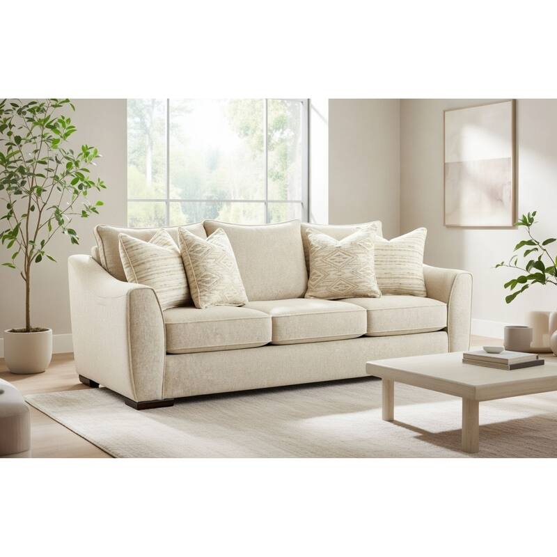 Vibrant Vision Oatmeal Stationary Sofa