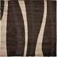 preview thumbnail 1 of 5, SAFAVIEH Florida Shag Assa Stripe 1.2-inch Thick Rug 5' Square - Dark Brown/Beige - Square