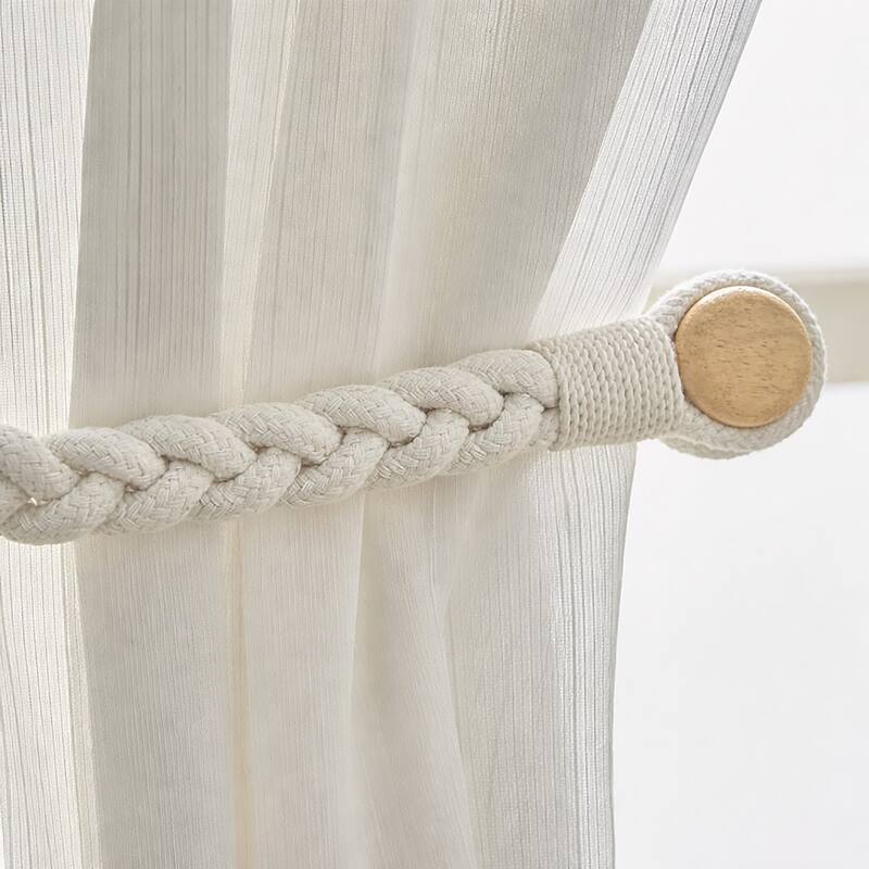 Braided Curtain Tiebacks with Magnetic Closure 19 x 0.5 in