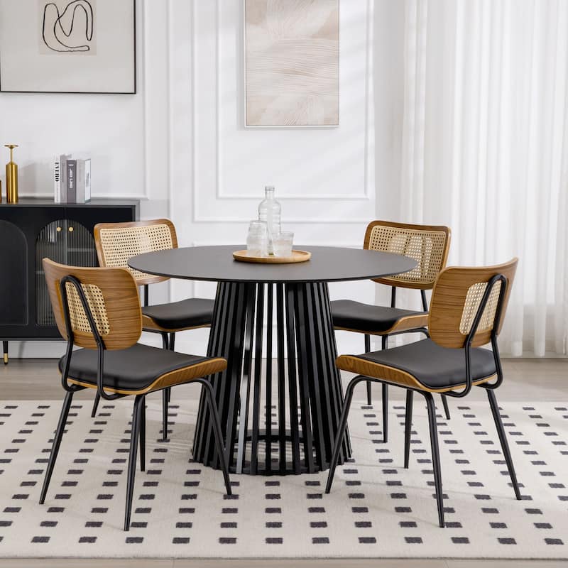 Faux Leather Upholstered Dining Chairs Set of 2/4 - 33.5" H x 17.5" W x 23" D
