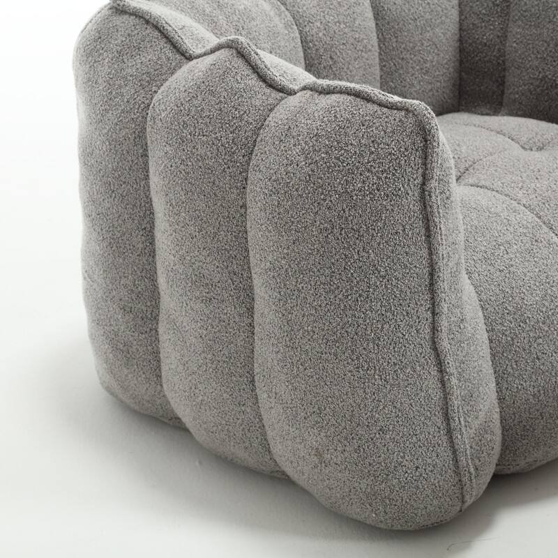 42''W Soft Bean Bag Chair with High Resilient Foam and Footstool