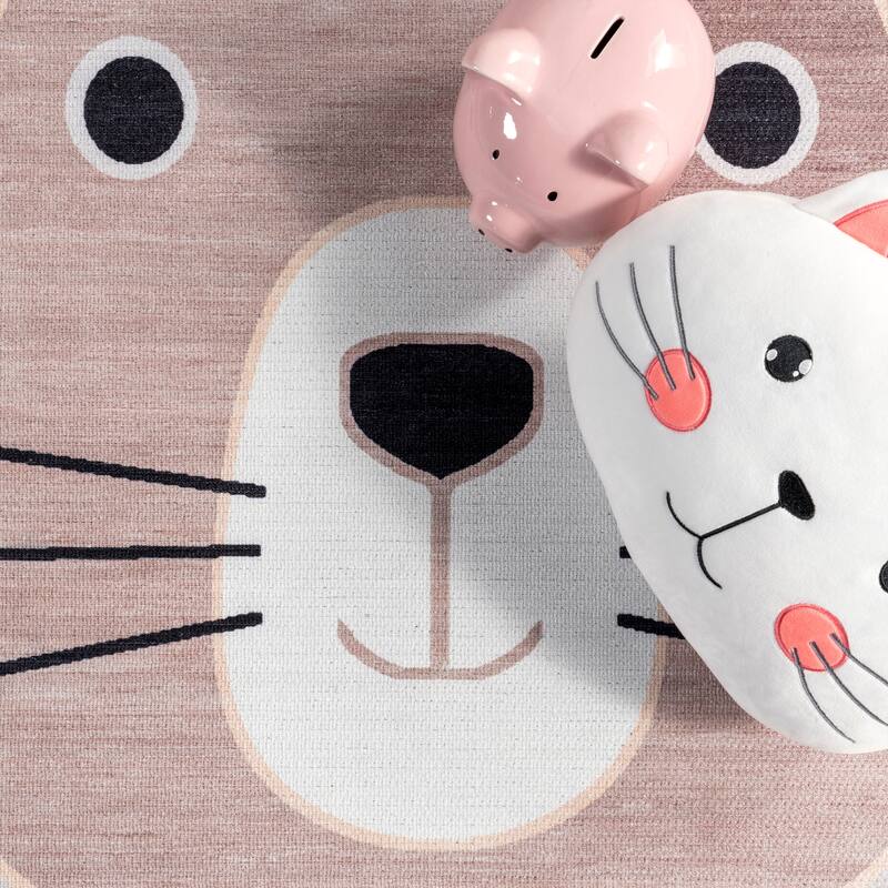 Nuloom Rizzo SpinClean Puppy Kids Machine Washable Area Rug