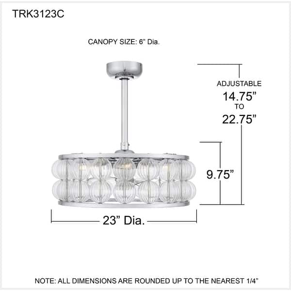 Terrarock 4-Light Polished Chrome Fan Light