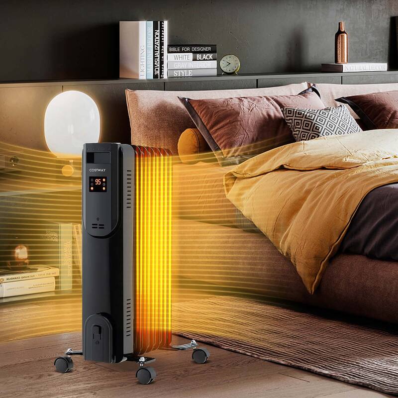 Costway Oil Radiant Heater with Adjustable Thermostat Remote Overheat - See Details