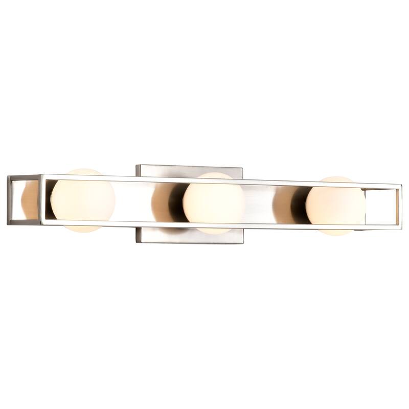 Jenkins 24 Inch 3 Light LED Vanity Brushed Nickel with Frosted Glass - Brushed Nickel
