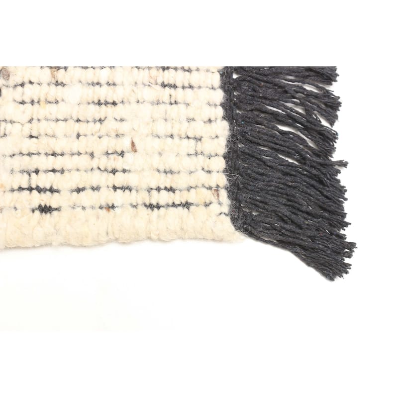 ECARPETGALLERY Braid weave Sienna Beige Wool Rug - 5'2 x 7'6