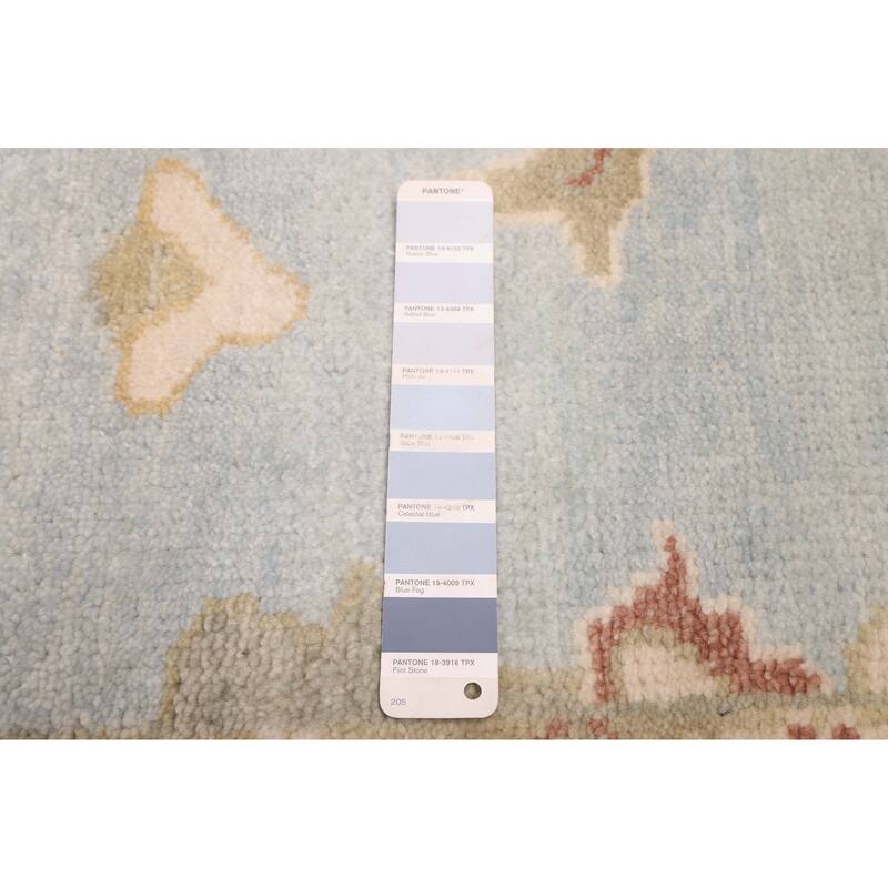 ECARPETGALLERY Hand-knotted Modern Oushak Light Blue Wool Rug - 7'11 x 9'11