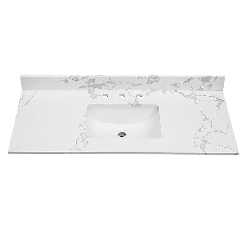Whisperlace Engineered Marble Bathroom Vanity Top with Sink