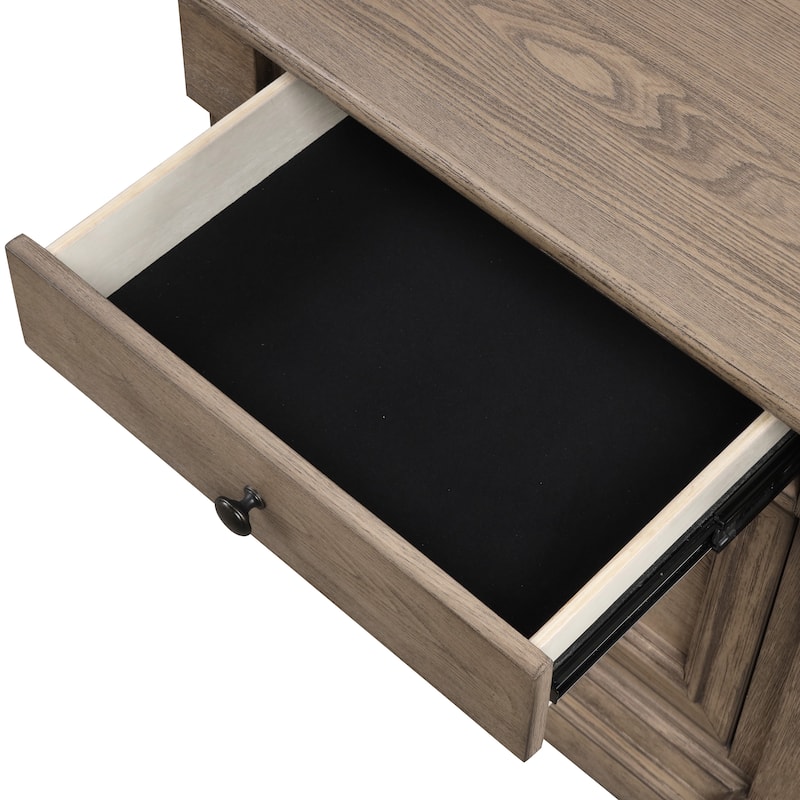 Furniture of America Wacine Weathered Grey Solid Wood 2-Drawer Nightstand (Set of 2)