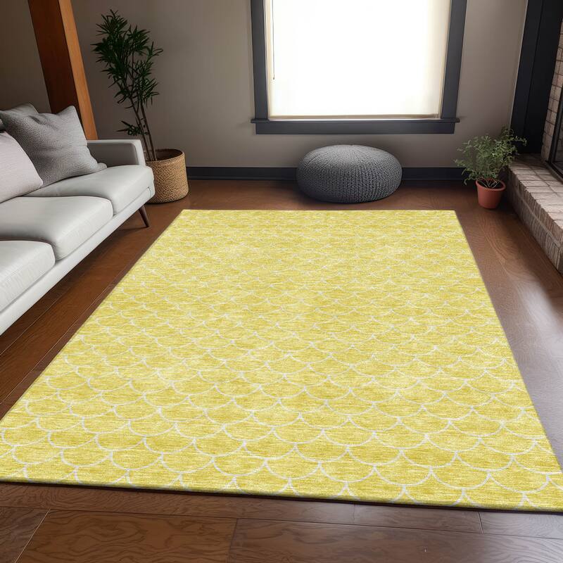 Premium Washable Super Soft Geo Scallops Mayfield Rug