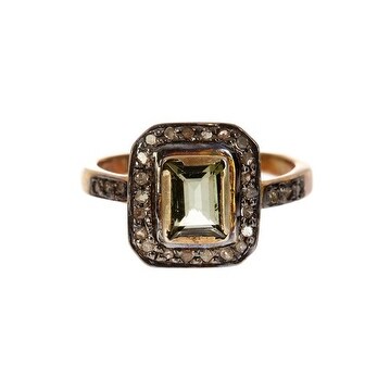 Diamond and Green Tourmaline RING
