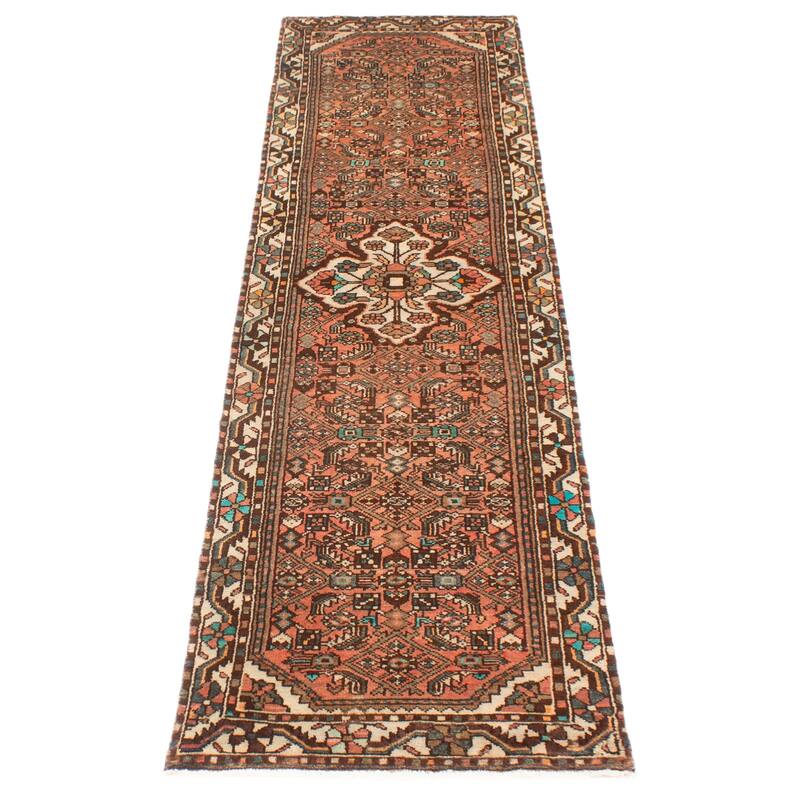 ECARPETGALLERY Hand-knotted Andelz Copper Wool Rug - 2'5 x 9'7