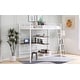 preview thumbnail 4 of 12, Twin Metal Loft Bed with Desk & Shelves, White - Space-Saving Design