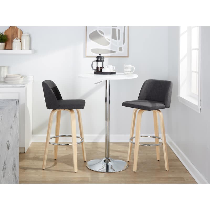 Carson Carrington Vallberga 30" Fixed-Height Bar Stool with Natural Wood Base (Set of 2)
