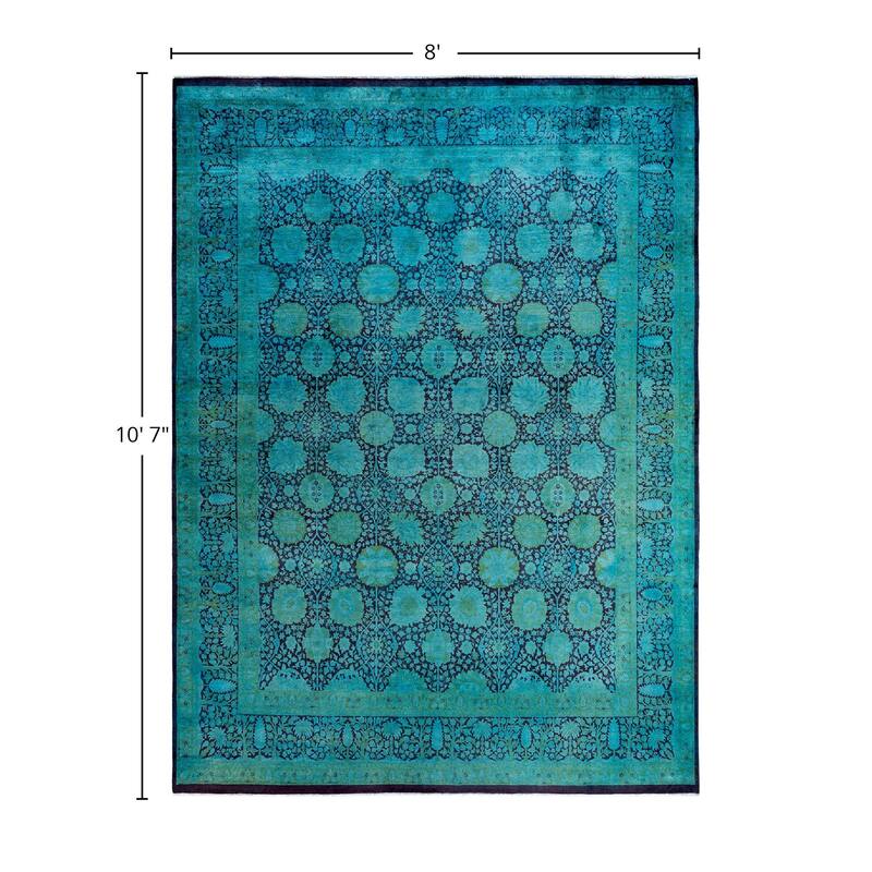 Fine Vibrance One-of-a-Kind Hand-Knotted Area Rug - Blue, 8' 0" x 10' 7" - 8' 0" x 10' 7"