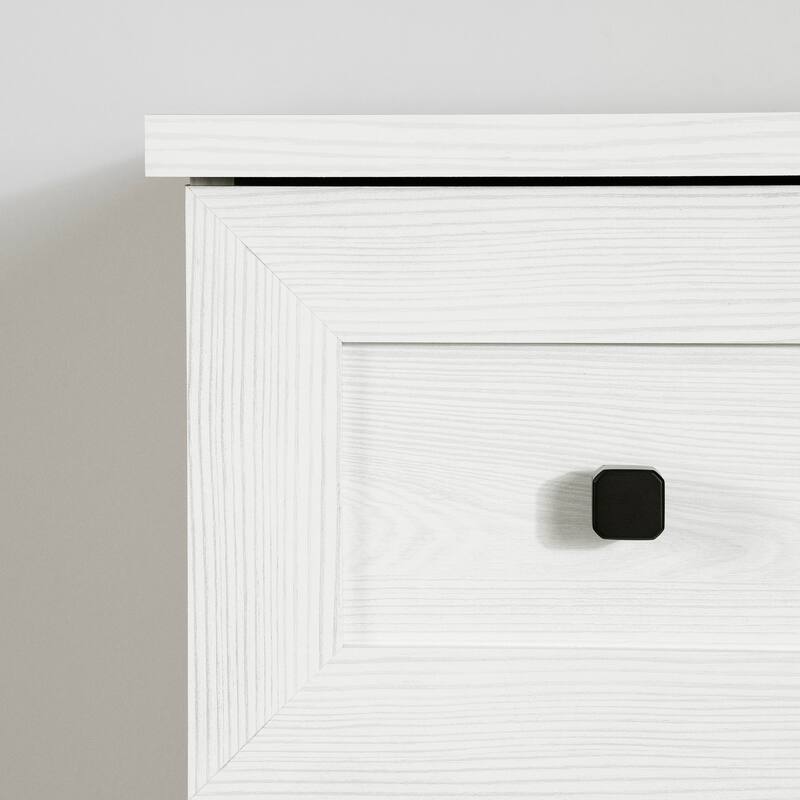 6-Drawer White Pine Dresser with Smooth Glide Hardware, Clean Minimalist Look, and Spacious Bedroom Organization