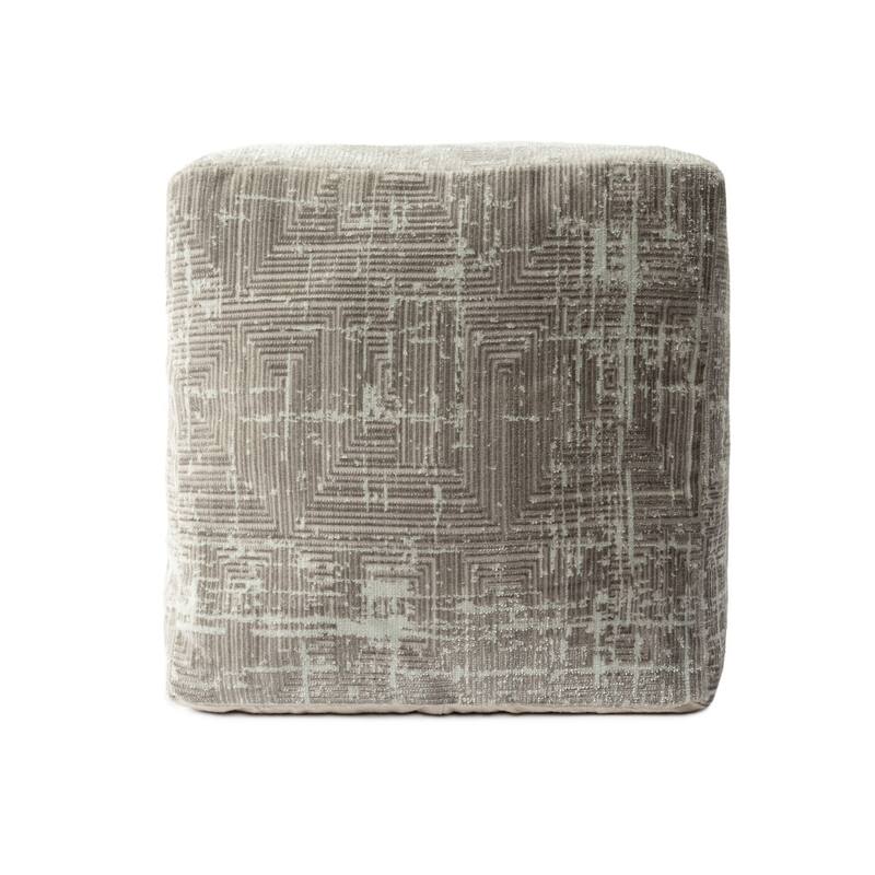 HomeRoots 18" Gray Polyester Blend Ottoman