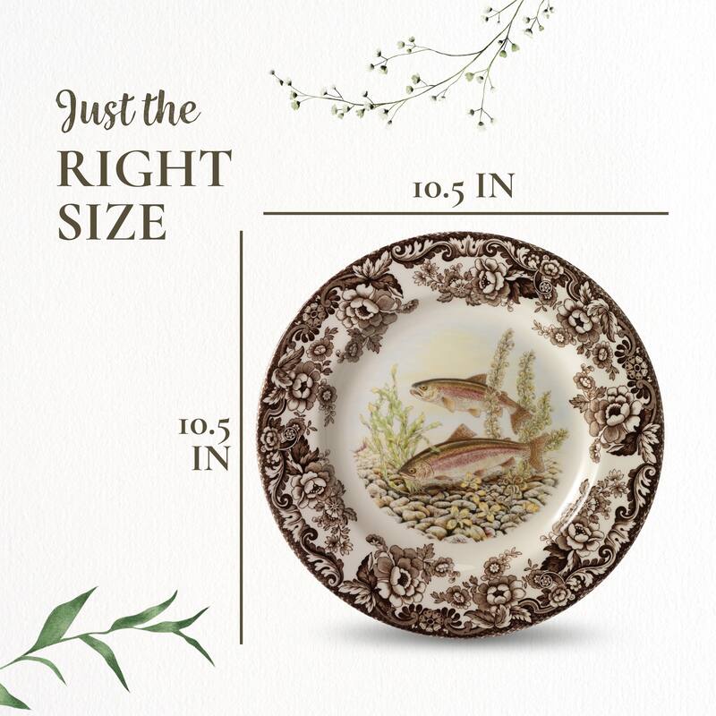 Spode Woodland Fish Motif Salad Plate