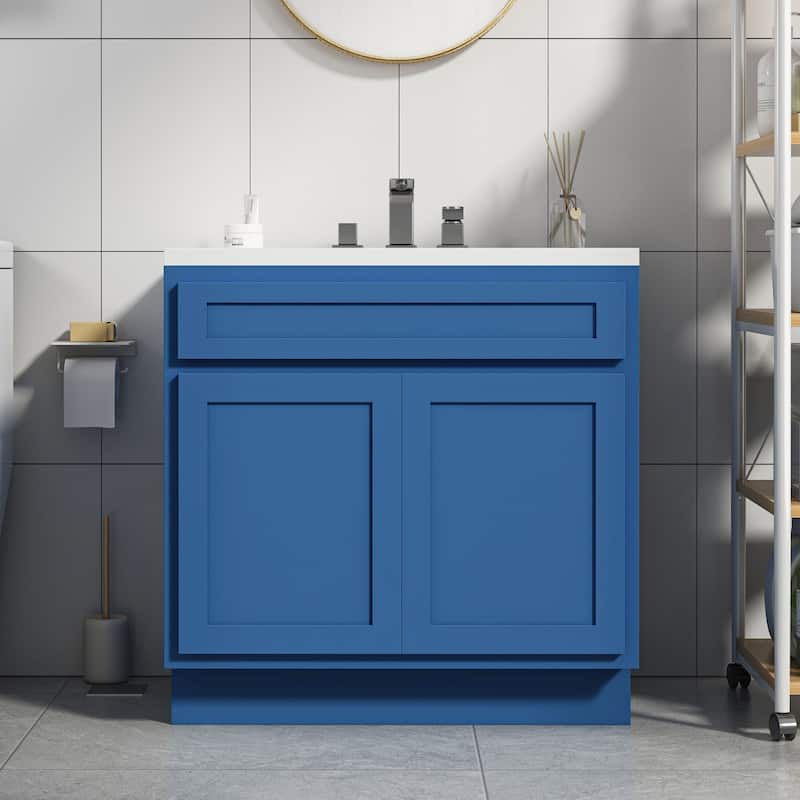 Vanity Art 39 Inch Single Sink Bathroom Vanity Cabinet - Blue