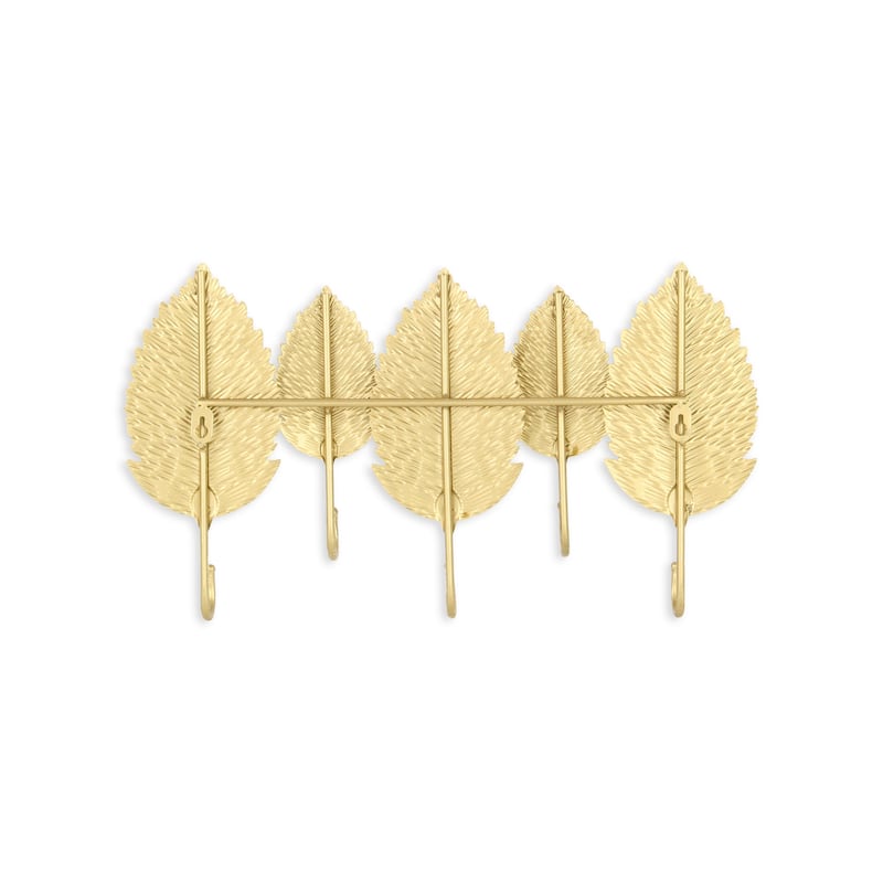 Five Overlapping Grove Leaves Coat Hanger - Gold - 18.25"