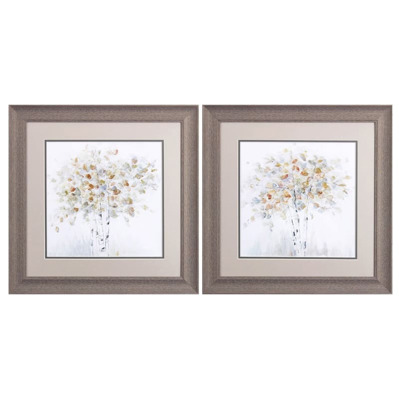 Birch Grove S/2 Framed Art Under glass - 19 X 19 X 1