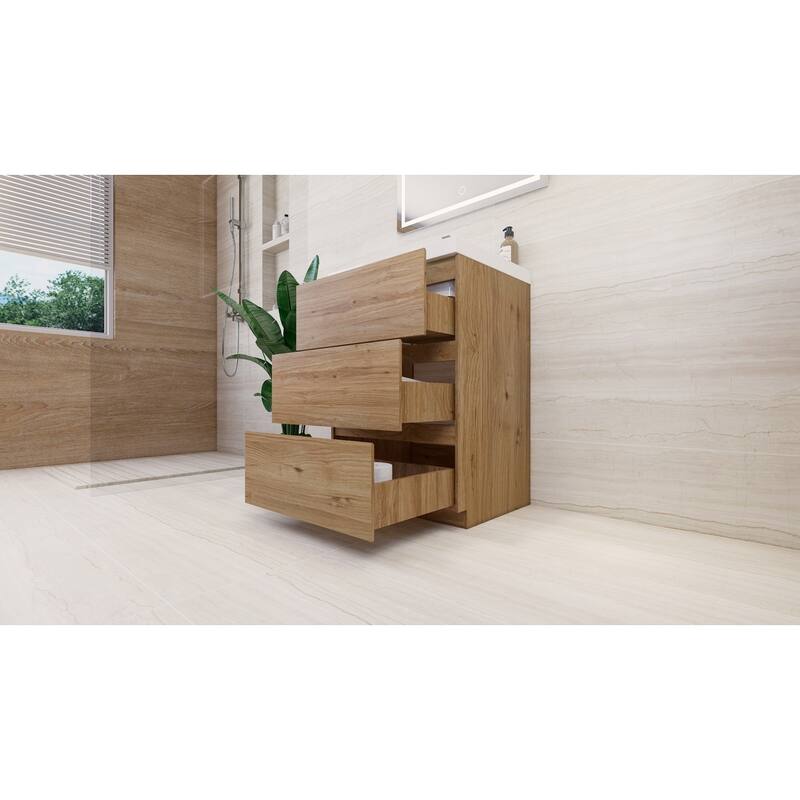Aron 24'' Freestanding Vanity with Reinforced Acrylic Sink