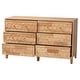 preview thumbnail 3 of 9, Hosea Japandi Carved Honeycomb Natural 6-Drawer Dresser