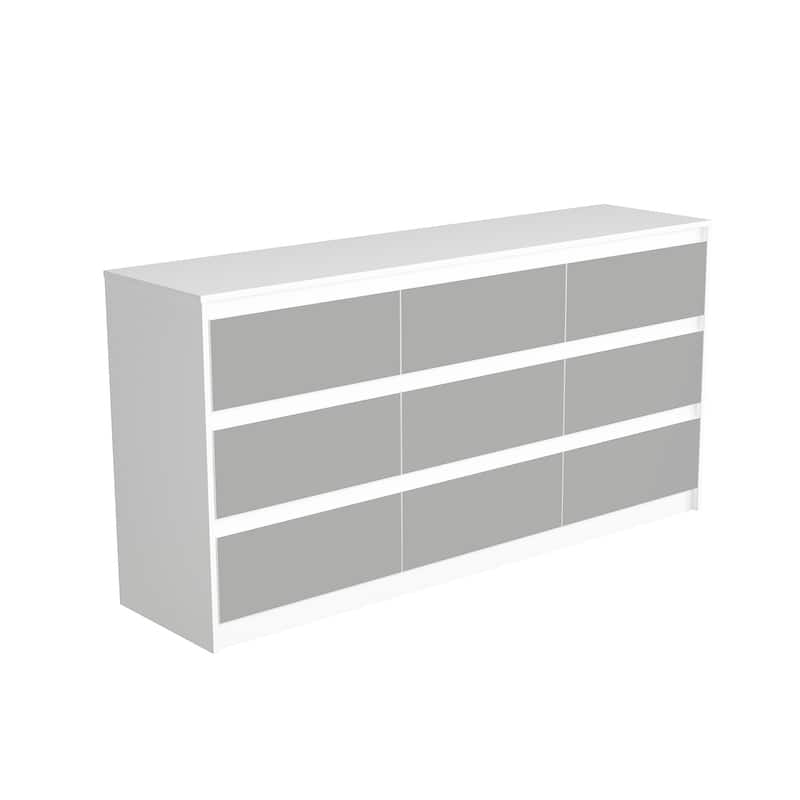 Modern Dresser for Bedroom 9 Drawers Wood Dresser Chest of Drawers
