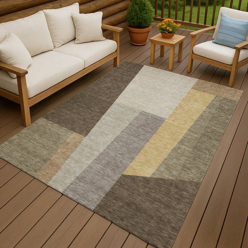 Machine Washable Indoor/ Outdoor Contemporary Jolie Chantille Rug - Chocolate - 8' x 10'