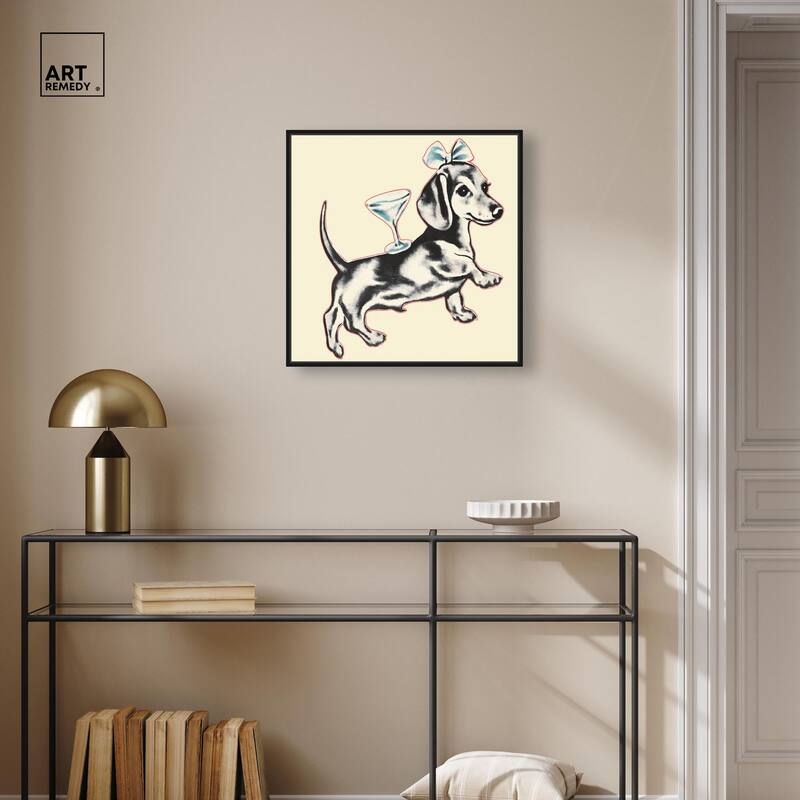 Martini Pup II Canvas by Art Remedy