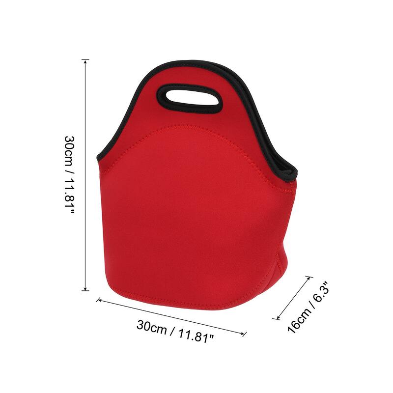 Insulated Lunch Bag, Neoprene Lunch Tote Bag with Shoulder Strap - Red