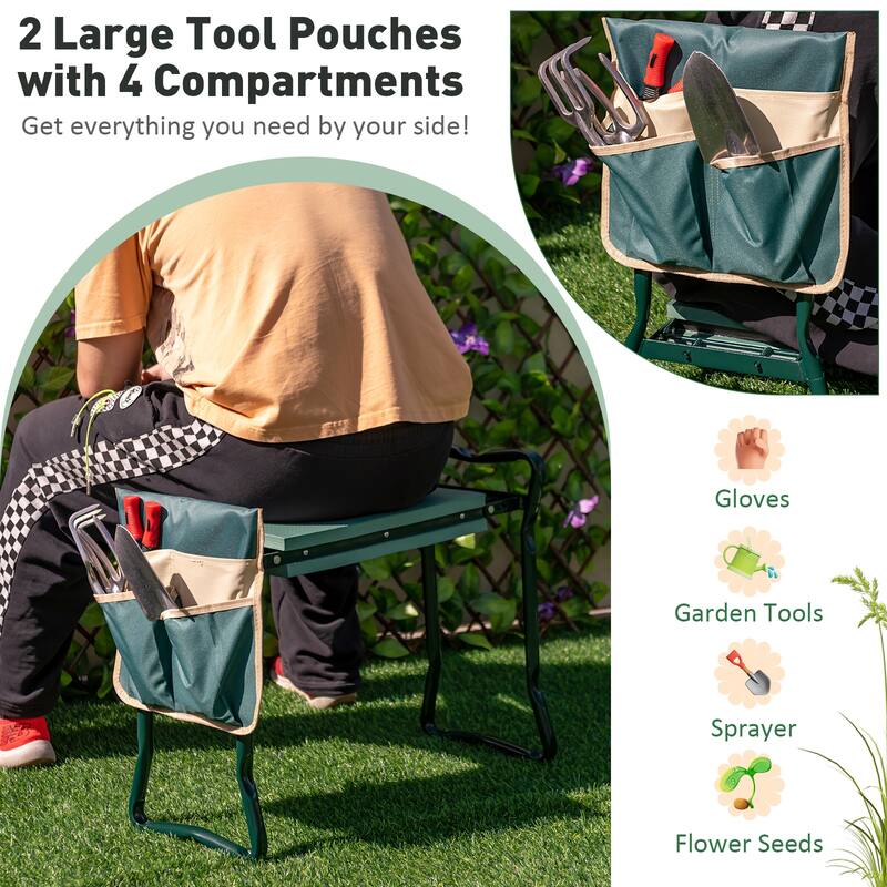 Costway Folding Sturdy Garden Kneeler Gardener Kneeling Pad & Cushion - See Details