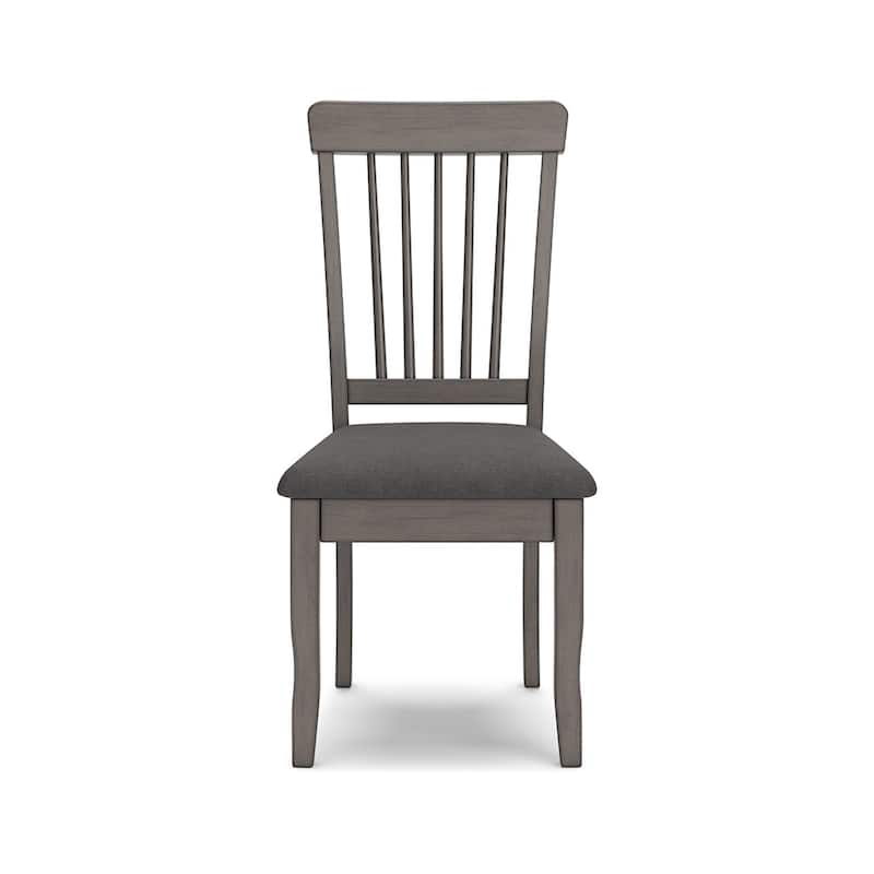 Ora 18 Inch Dining Side Chair, Set of 2, Modern Spindle Backrest, Gray