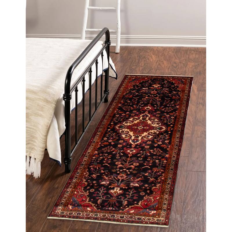 ECARPETGALLERY Hand-knotted Anatolian Vintage Navy Wool Rug - 3'7 x 10'5