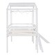 preview thumbnail 7 of 24, Twin Size Loft Bed House Bed with Slide, Light Strip and Blackboard