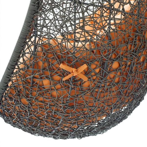 Balmoral Outdoor Grey Rattan with Orange Cushioned StandAlone Hanging