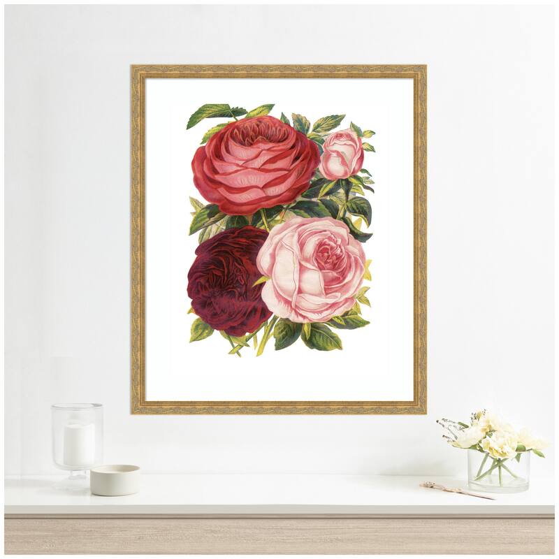 Kate and Laurel Framed Art Victorian Flowers by The Creative Bunch Studio