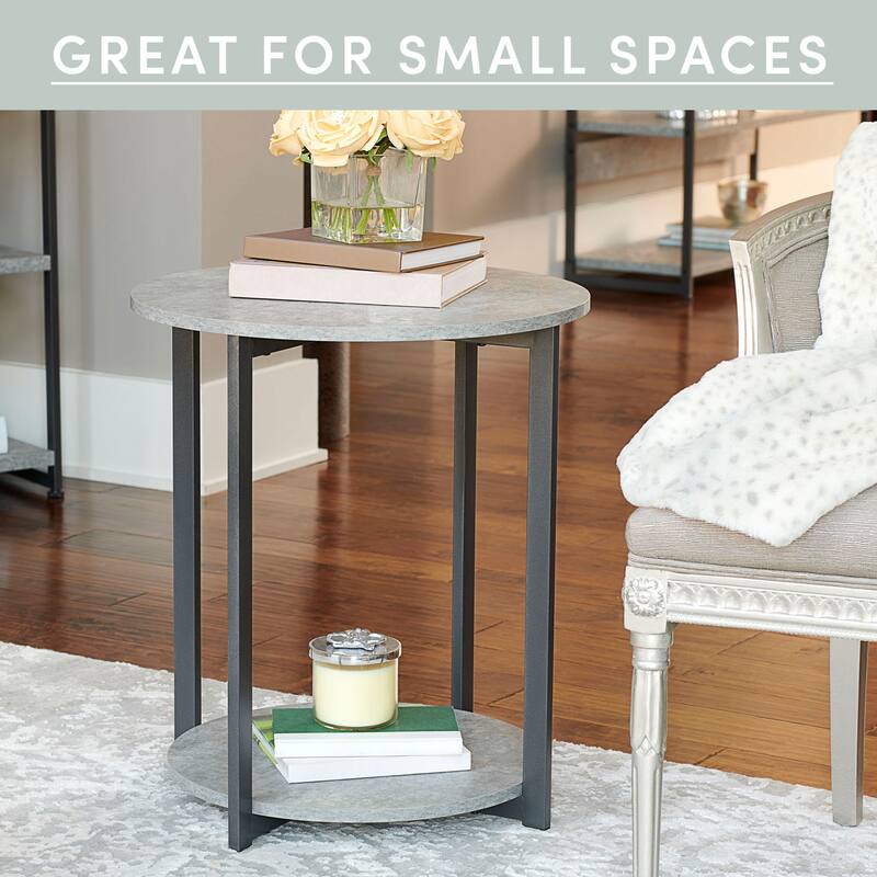 Jamestown Side End Table with Storage Shelf