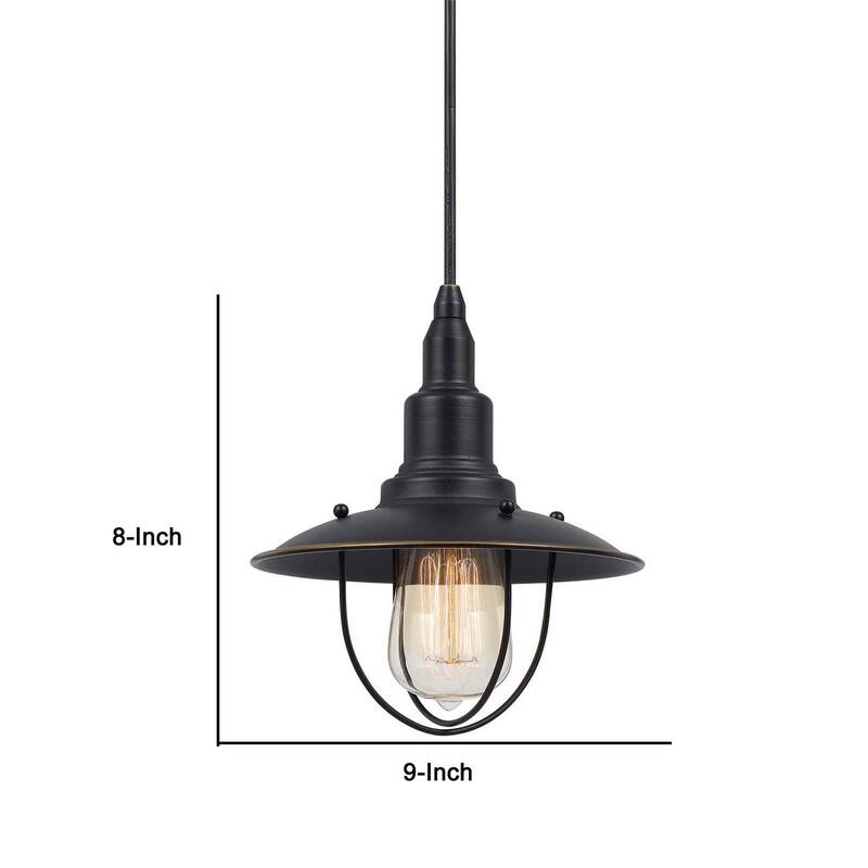 Modern Pendant Light 8 Inch Dark Bronze Metal - Stylish Ceiling Light Fixture - 9
