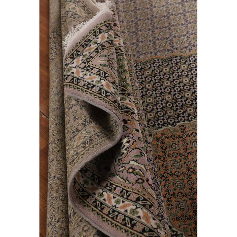 Traditional Gray Kashan Turkish Area Rug Machine Made Floral Carpet - 9'9" x 13'1"