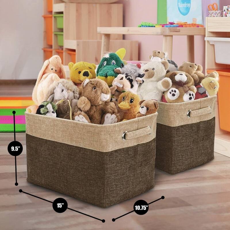 Sorbus Fabric Storage Bins for Shelves 15" Large Sturdy Collapsible Storage Baskets with 2 Handles (6 Pack)