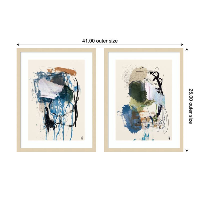 Twin Abstract Set 2 Piece by Dan Hobday Framed Wall Art Prints