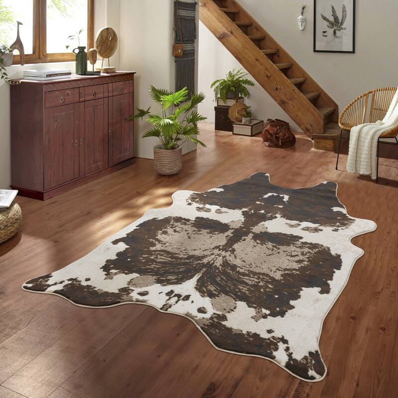 Brown 5 ft. x 7 ft. Luxury Area Rug, 0.43 Pile Height – Sophisticated Warmth for Any Room - 6' x 7'