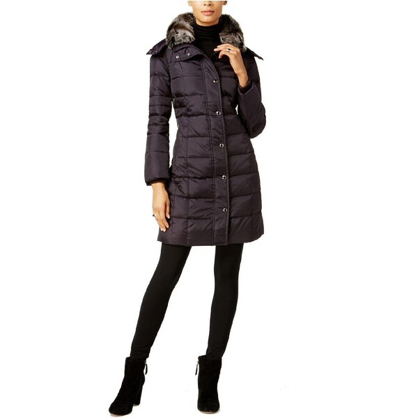 london fog faux fur hooded puffer coat