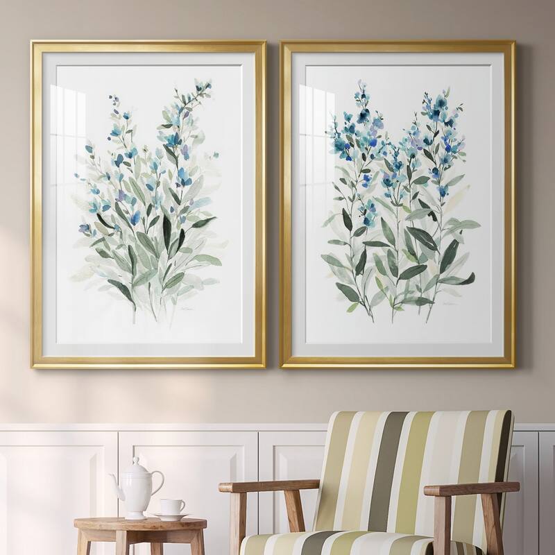 Delicate Blue Botanical I Premium Framed Print - Ready to Hang